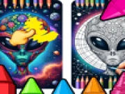 Aliens - Coloring Galaxy Page Online coloring Games on taptohit.com