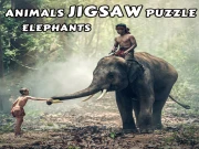 Animals Jigsaw Puzzle Elephants Online Puzzle Games on taptohit.com
