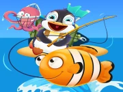 Baby Penguin Fishing Online Agility Games on taptohit.com
