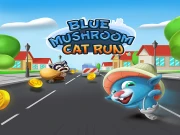 Blue Mushroom Cat Run Online Adventure Games on taptohit.com