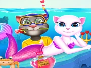 Cat Girl Valentine Story Deep Water Online Dress-up Games on taptohit.com