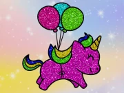 Coloring Book Glittered Unicorns Online Art Games on taptohit.com