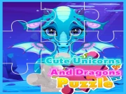 Cute Unicorns And Dragons Puzzle Online Puzzle Games on taptohit.com