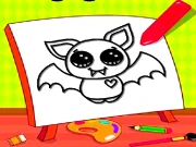 Easy Kids Coloring Bat Online Art Games on taptohit.com