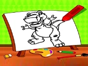 Easy Kids Coloring Dinosaur Online Art Games on taptohit.com