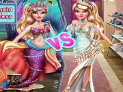 Ellie Mermaid Vs Princess Online Dress-up Games on taptohit.com