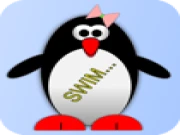 Esther the penguin. Learn to swim. Online animal Games on taptohit.com