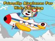 Friendly Airplanes For Kids Coloring Online Art Games on taptohit.com