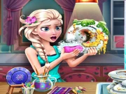 Ice Queen Dish Washing Online Dress-up Games on taptohit.com
