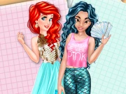 Jasmine and Ariel Wardrobe Swap Online Dress-up Games on taptohit.com