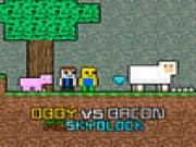 Obby vs Bacon MCSkyblock Online two-player Games on taptohit.com