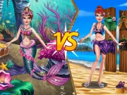 Princess VS Mermaid Outfit Online Dress-up Games on taptohit.com