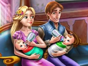 Rapunzel Twins Family Day Online Dress-up Games on taptohit.com