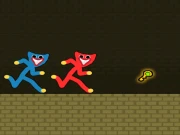 Red and Blue Stickman Huggy Online two-player Games on taptohit.com