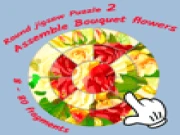 Round jigsaw Puzzle 2 - Assemble Bouquet flowers Online puzzle Games on taptohit.com