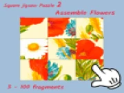 Square jigsaw Puzzle 2 - Assemble Flowers Online brain Games on taptohit.com