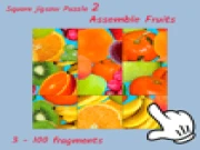 Square jigsaw Puzzle 2 - Assemble Fruits Online brain Games on taptohit.com