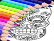 Sugar Skull Coloring Pages Online coloring Games on taptohit.com
