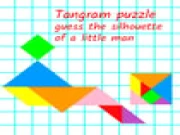Tangram puzzle guess the silhouette of a little man Online puzzle Games on taptohit.com