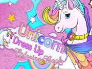 Unicorn Dress Up Coloring Book Online Art Games on taptohit.com