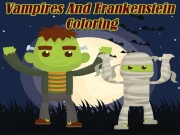 Vampires And Frankenstein Coloring Online Art Games on taptohit.com